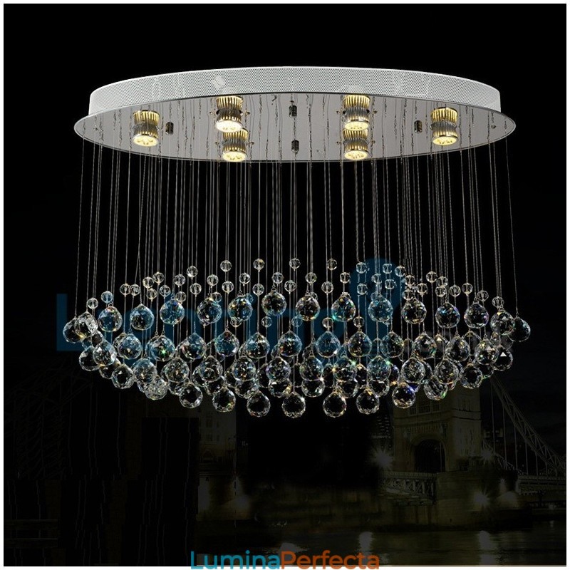 Candelabru modern și contemporan Corp de fixare suspendat cu picătură de ploaie din cristal