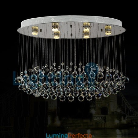 Candelabru modern și contemporan Corp de fixare suspendat cu picătură de ploaie din cristal Candelabru modern și contemporan Corp de fixare suspendat cu picătură de ploaie din cristal