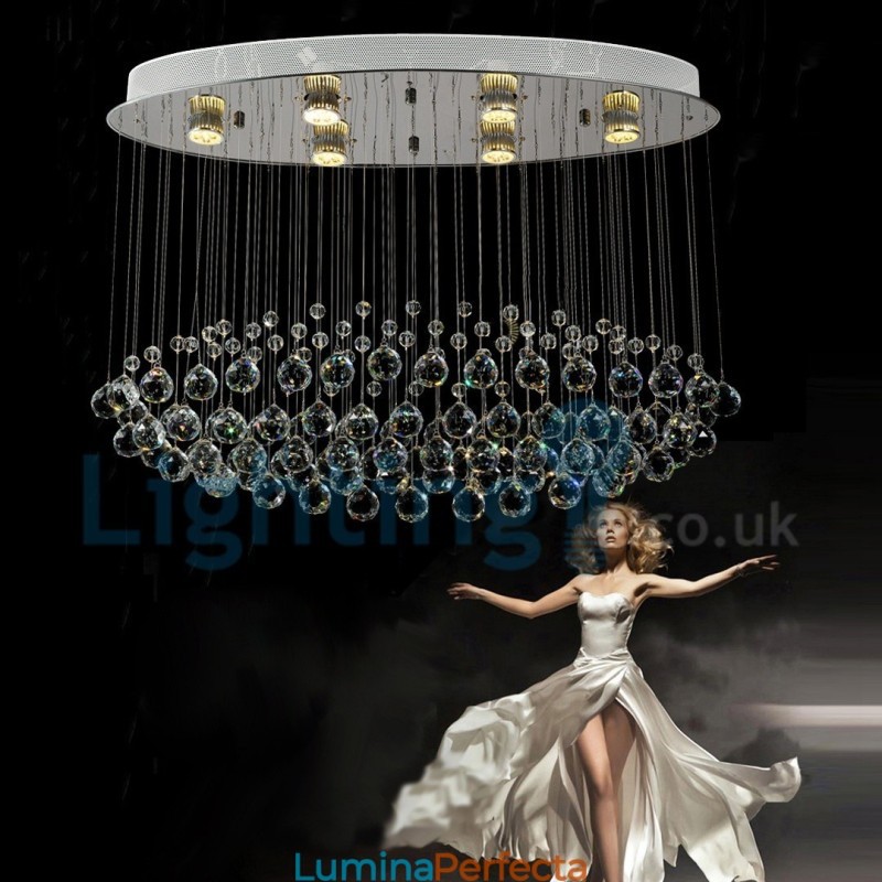 Candelabru modern și contemporan Corp de fixare suspendat cu picătură de ploaie din cristal