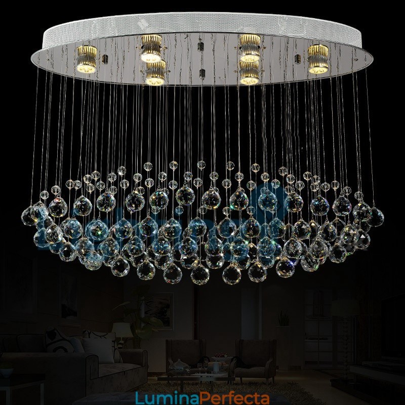 Candelabru modern și contemporan Corp de fixare suspendat cu picătură de ploaie din cristal
