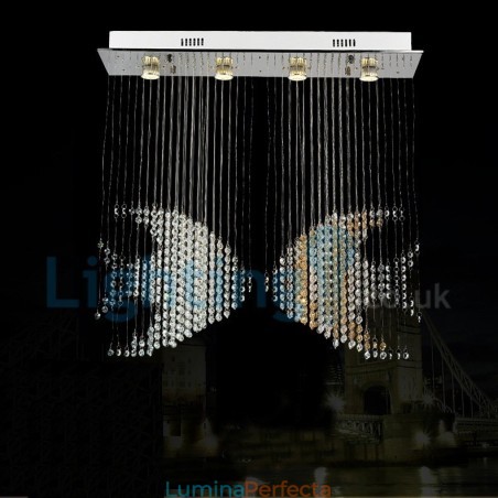 Candelabru modern și contemporan Corp de fixare suspendat cu picătură de ploaie din cristal Candelabru modern și contemporan Corp de fixare suspendat cu picătură de ploaie din cristal