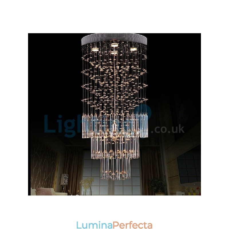 Candelabru modern și contemporan Corp de fixare suspendat cu picătură de ploaie din cristal