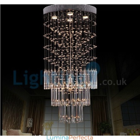 Candelabru modern și contemporan Corp de fixare suspendat cu picătură de ploaie din cristal Candelabru modern și contemporan Corp de fixare suspendat cu picătură de ploaie din cristal