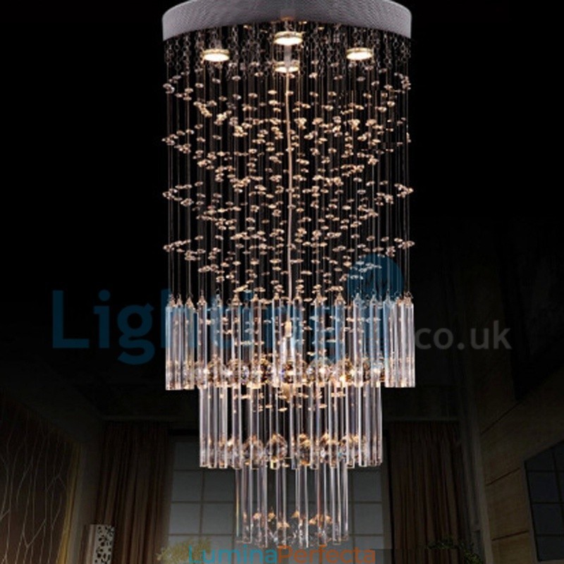 Candelabru modern și contemporan Corp de fixare suspendat cu picătură de ploaie din cristal