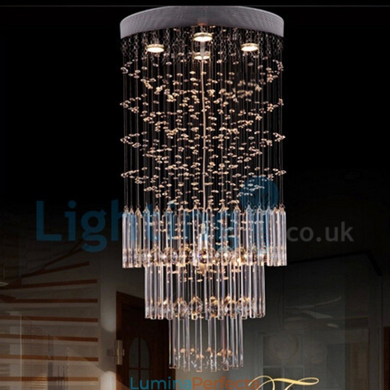 Candelabru modern și contemporan Corp de fixare suspendat cu picătură de ploaie din cristal