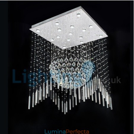 Candelabru modern și contemporan Corp de fixare suspendat cu picătură de ploaie din cristal Candelabru modern și contemporan Corp de fixare suspendat cu picătură de ploaie din cristal