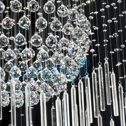 Candelabru modern și contemporan Corp de fixare suspendat cu picătură de ploaie din cristal