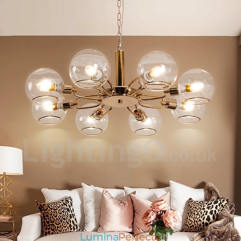 Candelabru cu fasole magică din sticlă creativ postmodern nordic cu 8 lumini