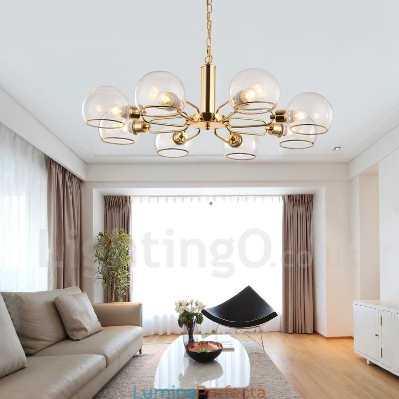 Candelabru cu fasole magică din sticlă creativ postmodern nordic cu 8 lumini