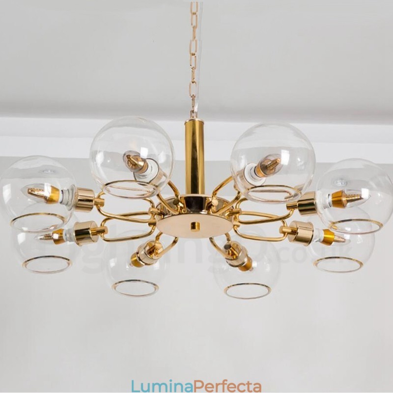 Candelabru cu fasole magică din sticlă creativ postmodern nordic cu 8 lumini