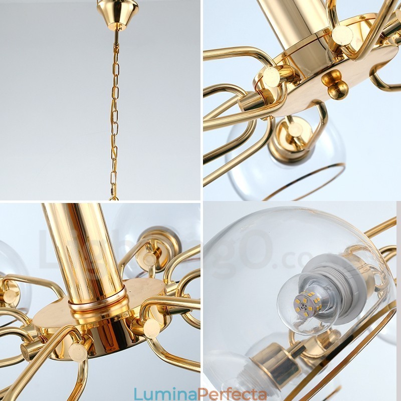 Candelabru cu fasole magică din sticlă creativ postmodern nordic cu 8 lumini