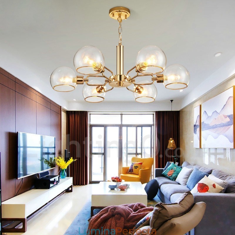 Candelabru cu fasole magică din sticlă creativ postmodern nordic cu 6 lumini