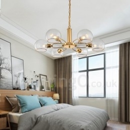 Candelabru cu fasole magică din sticlă creativ postmodern nordic cu 6 lumini