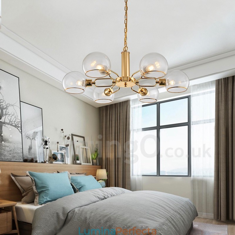 Candelabru cu fasole magică din sticlă creativ postmodern nordic cu 6 lumini