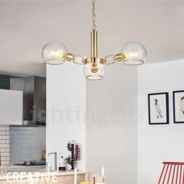 Candelabru cu 3 lumini nordic postmodern creativ din sticlă Magic Bean