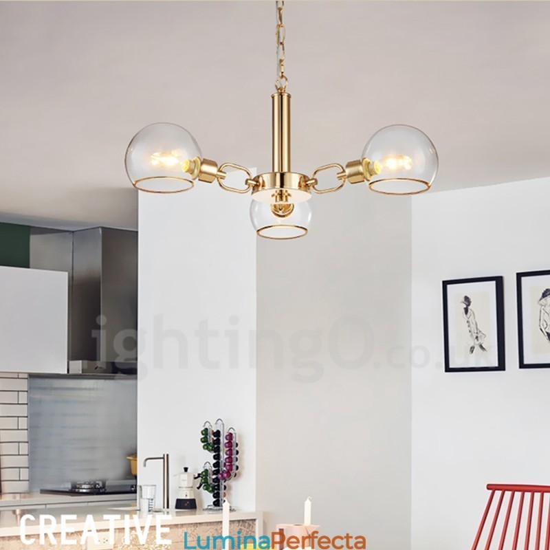 Candelabru cu 3 lumini nordic postmodern creativ din sticlă Magic Bean