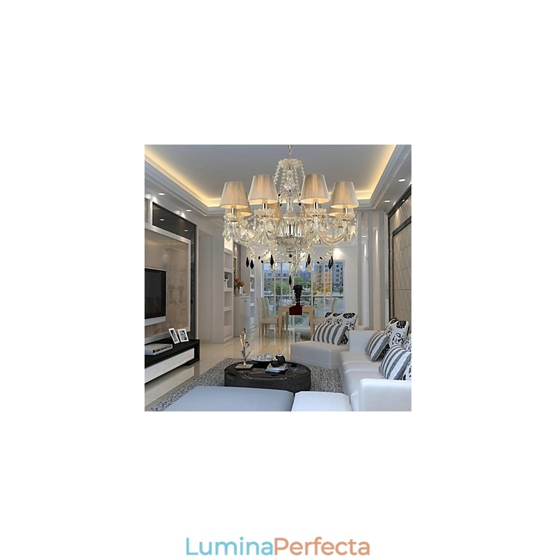 Candelabru Cristal Lux Modern 1 Tiers Living 6 Lumini