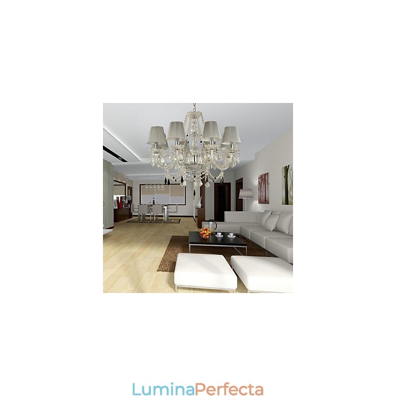 Candelabru Cristal Lux Modern 1 Tiers Living 6 Lumini