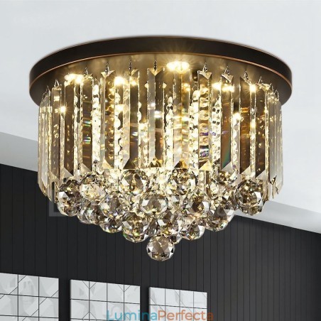 Plafoniere retro rotunde de cristal gri Plafoniere retro rotunde de cristal gri