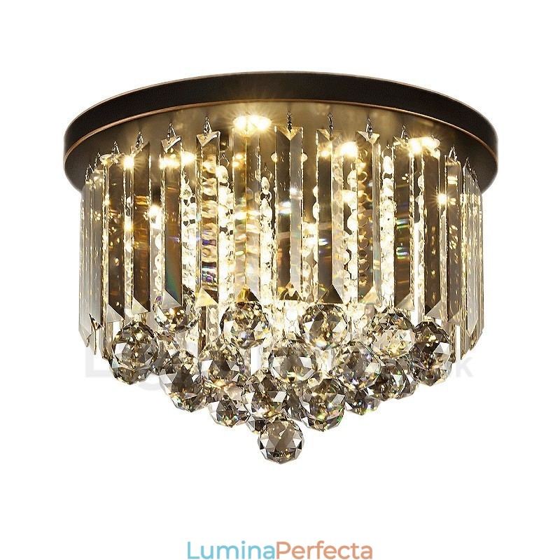 Plafoniere retro rotunde de cristal gri