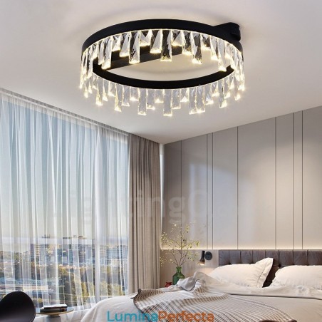 Lumină circulară de cristal modernă, minimalistă, creativă Lumină circulară de cristal modernă, minimalistă, creativă