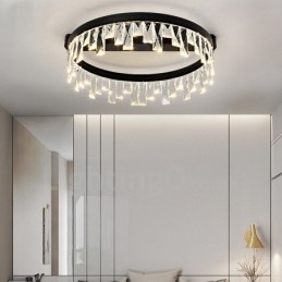 Lumină circulară de cristal modernă, minimalistă, creativă