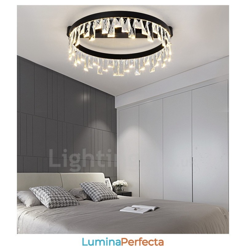 Lumină circulară de cristal modernă, minimalistă, creativă