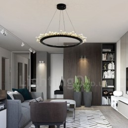 Lampă modernă de cristal în formă de inel