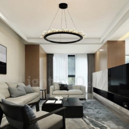Lampă modernă de cristal în formă de inel