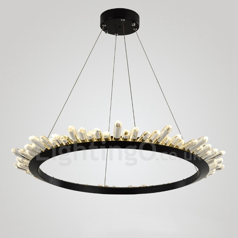 Lampă modernă de cristal în formă de inel