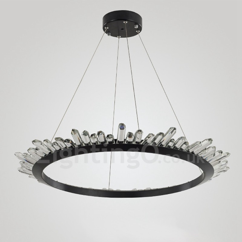 Lampă modernă de cristal în formă de inel
