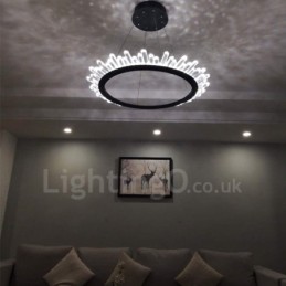 Lampă modernă de cristal în formă de inel