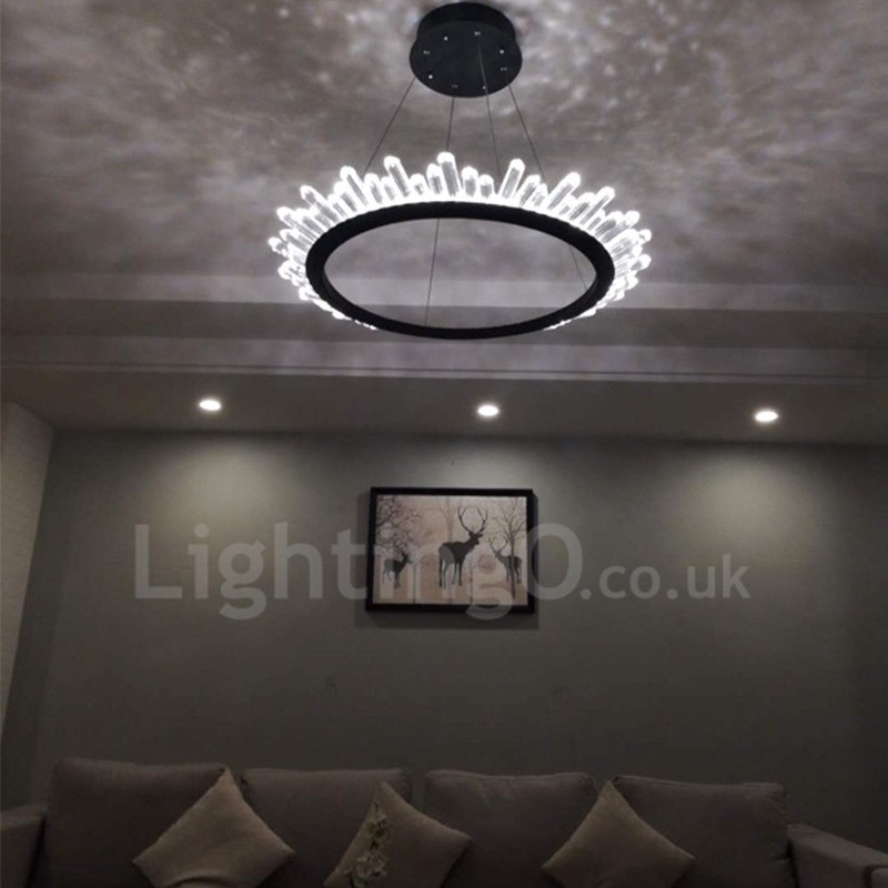 Lampă modernă de cristal în formă de inel