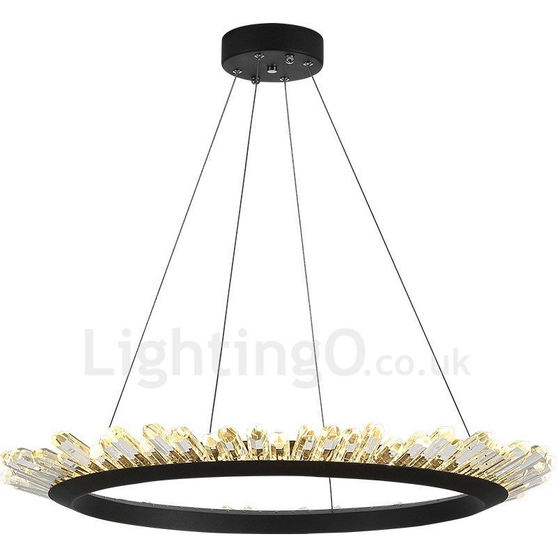Lampă modernă de cristal în formă de inel