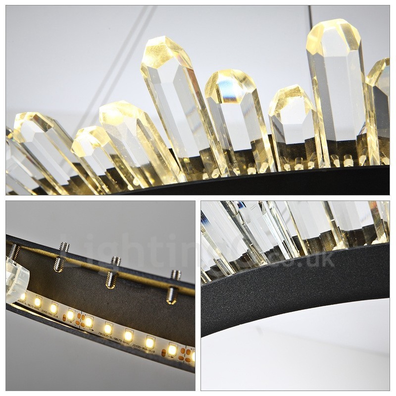 Lampă modernă de cristal în formă de inel