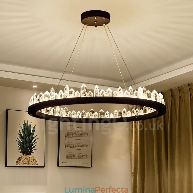 Lampă cu pandantiv de cristal Fashion Design rafinat cerc