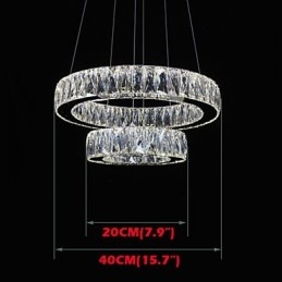Lustre de cristal Iluminat modern Două inele D2040 K9 Plafoniere mari de cristal pentru acasă