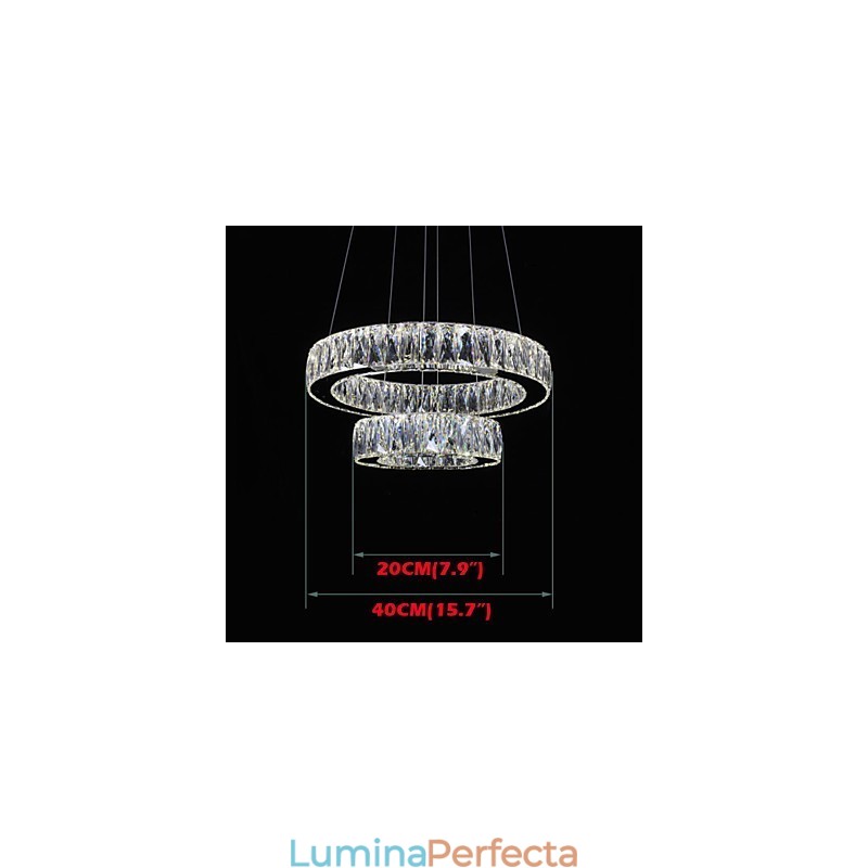 Lustre de cristal Iluminat modern Două inele D2040 K9 Plafoniere mari de cristal pentru acasă