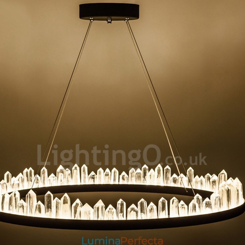 Lampă cu pandantiv de cristal Fashion Design rafinat cerc