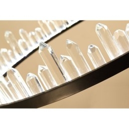 Lampă suspendată din cristal dublu cerc la modă modernă