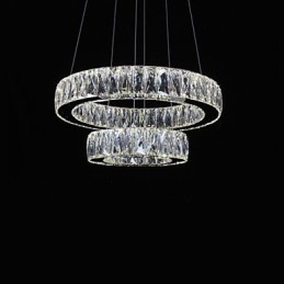 Lustre de cristal Iluminat modern Două inele D2040 K9 Plafoniere mari de cristal pentru acasă