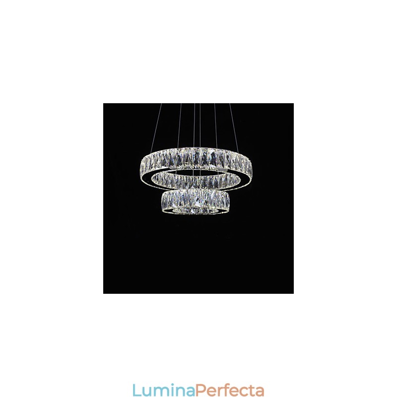 Lustre de cristal Iluminat modern Două inele D2040 K9 Plafoniere mari de cristal pentru acasă