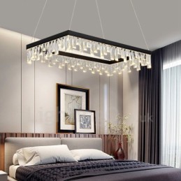 Lampă de suspendare din cristal nordic, atmosferă dreptunghiulară, iluminat postmodern