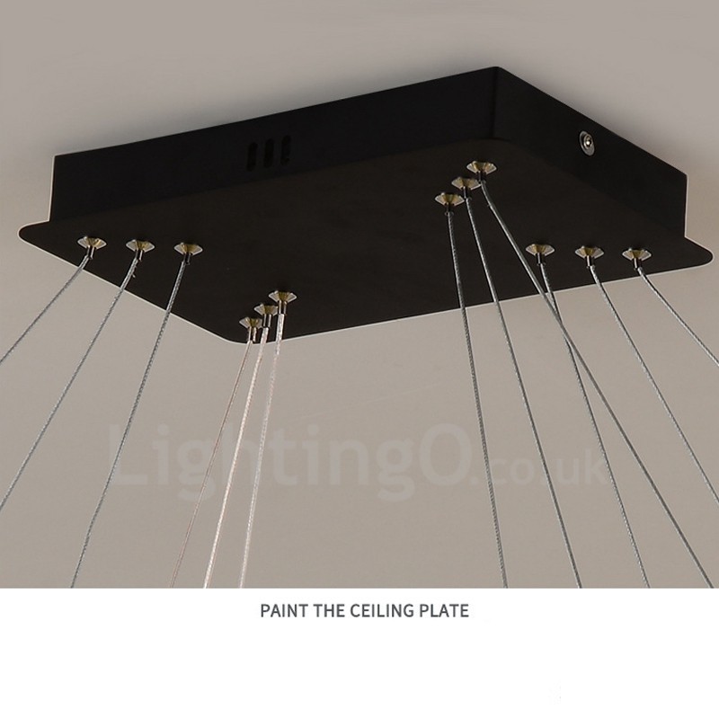 Lampă de suspendare din cristal nordic, atmosferă dreptunghiulară, iluminat postmodern