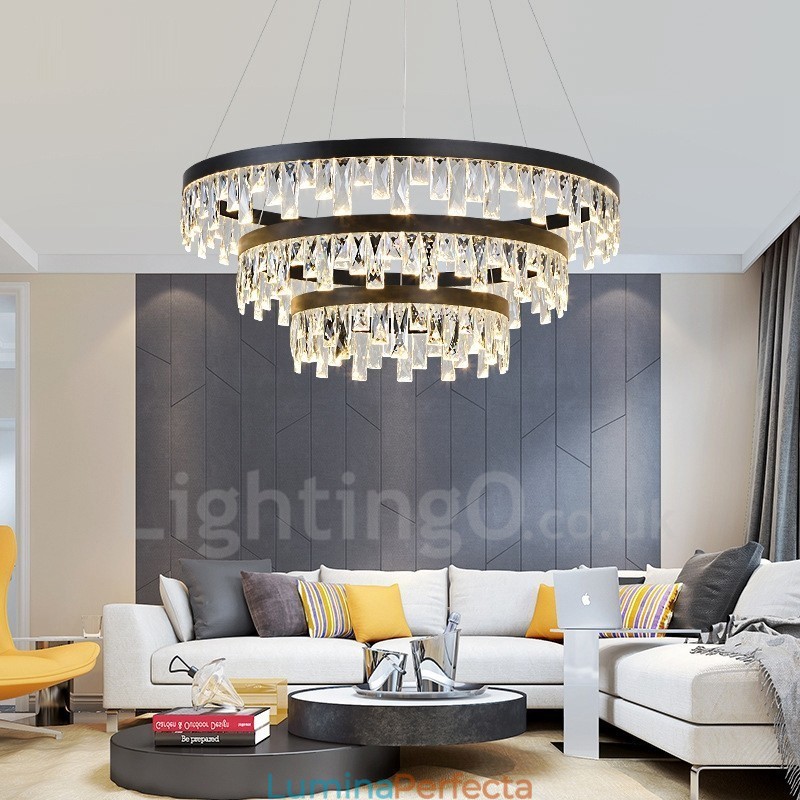 Lampă suspendată din cristal cu design modern cerc