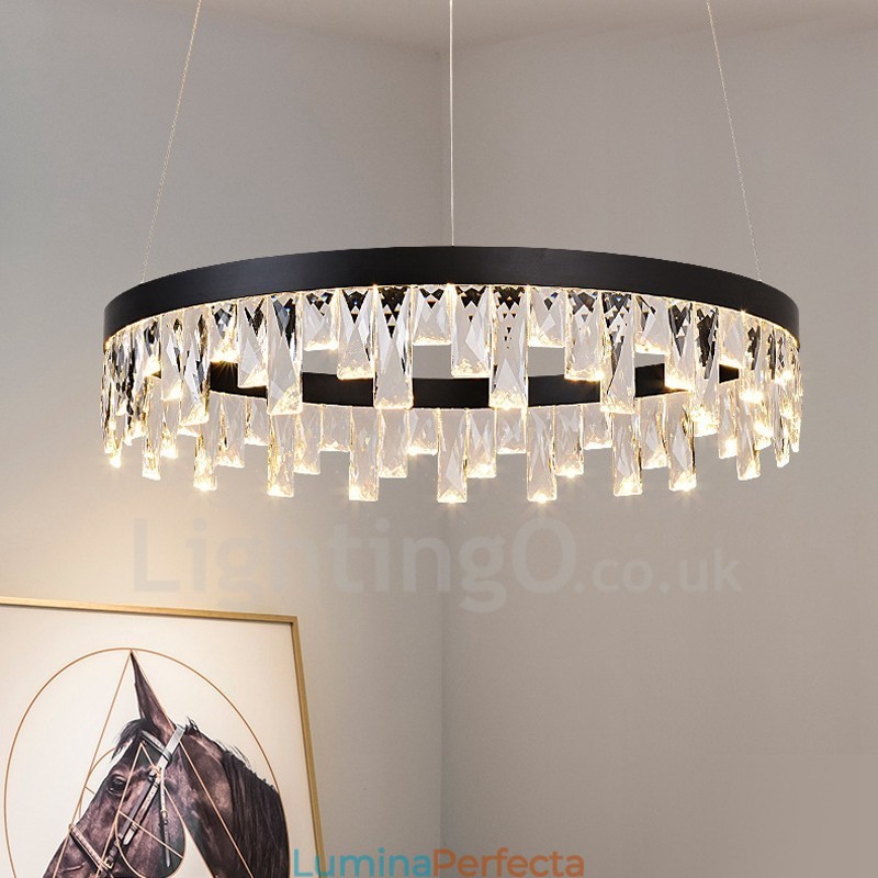 Lampă suspendată din cristal cu design modern cerc