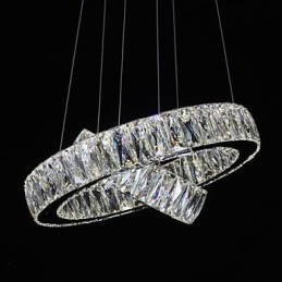 Lustre de cristal Iluminat modern Două inele D2040 K9 Plafoniere mari de cristal pentru acasă