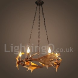 Candelabru inel rustic cu 6 lumini