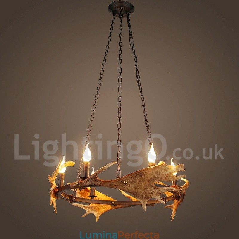 Candelabru inel rustic cu 6 lumini