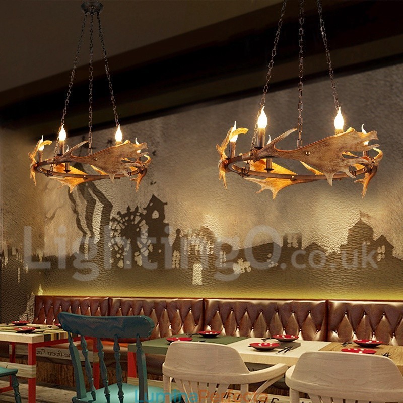 Candelabru inel rustic cu 6 lumini